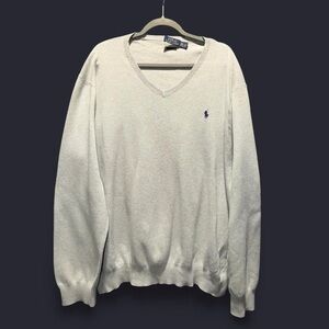 Polo by Ralph Lauren Men's Off-White V-Neck Sweater